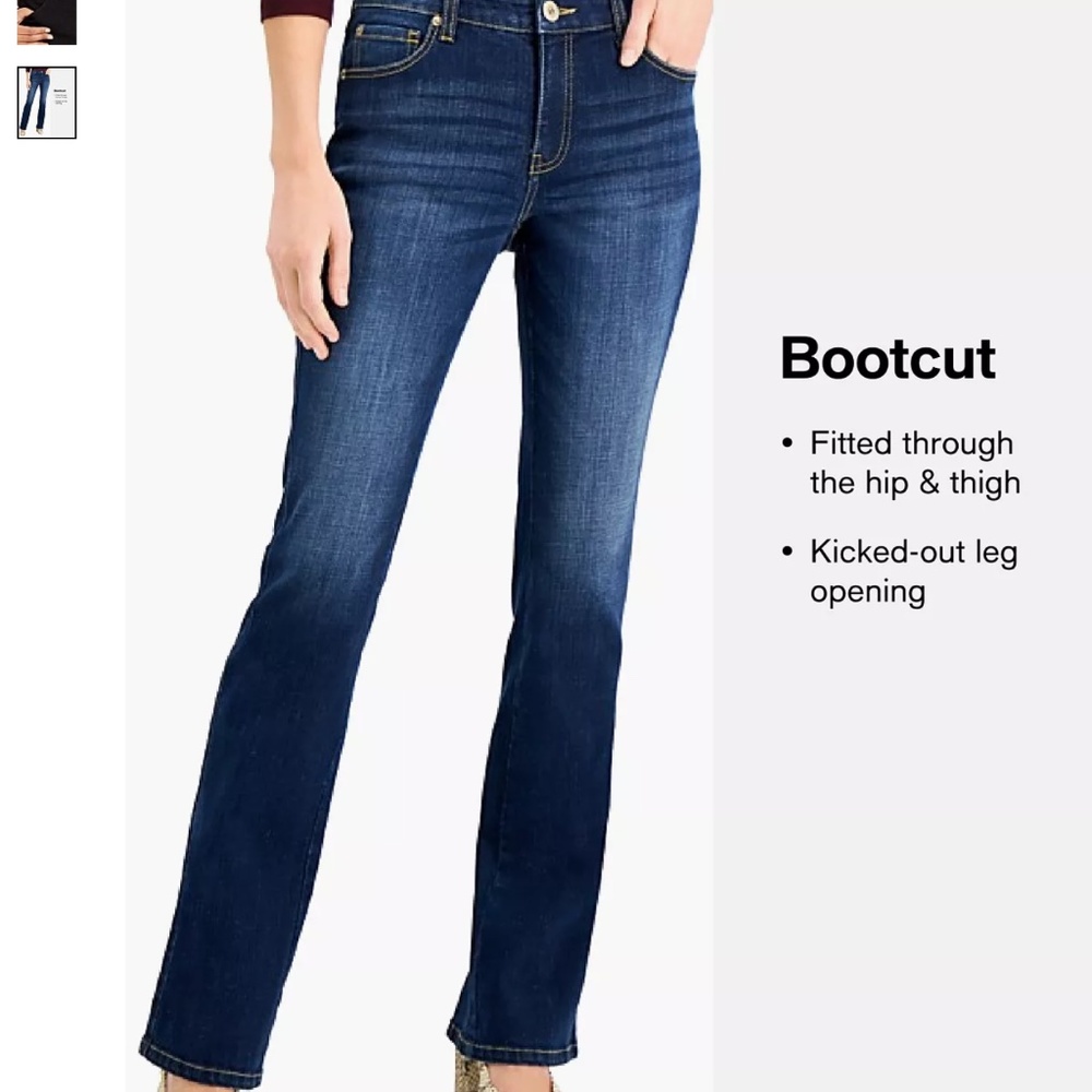 Women’s Style & Co Dark Wash Bootleg High Rise Jeans sz 4 - Picture 6 of 9